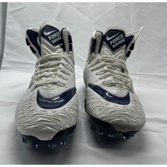 Nike Mens 12 Zoom Force Savage Mid Blue White Football Cleats 880144-155 Shoes
